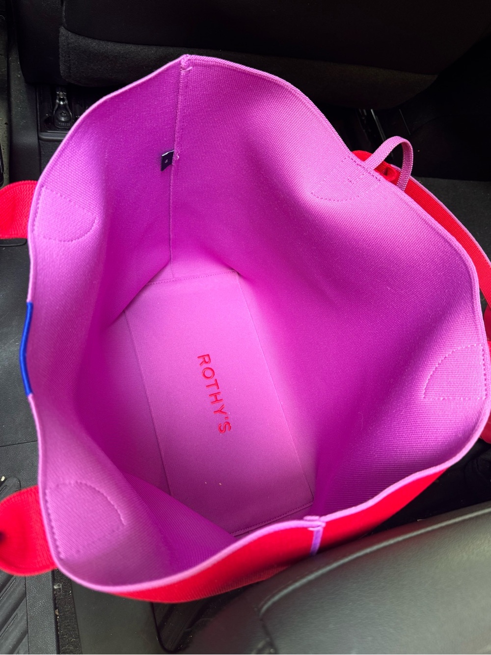Rothy's Bright Pink Tote with Lavender Interior - Picture 4 of 4